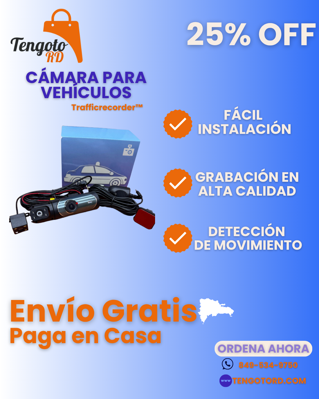 Cámara de Seguridad para Vehículos HD – Grabación en Alta Definición