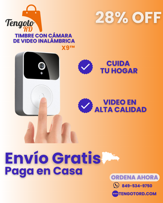 Timbre Inalámbrico X9 – Fácil de Instalar - Grabación en Alta Calidad