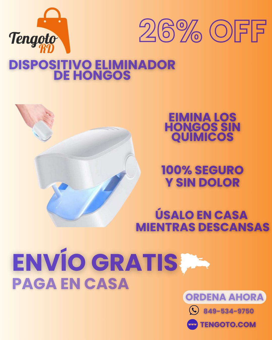 DISPOSITIVO LASER PARA ELIMINAR HONGOS