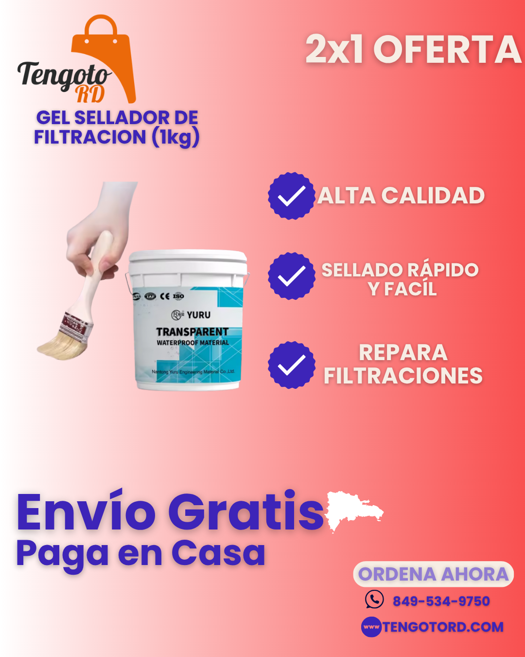 GEL SELLADOR DE FILTRACION ENVASE DE 900GR (1KG)